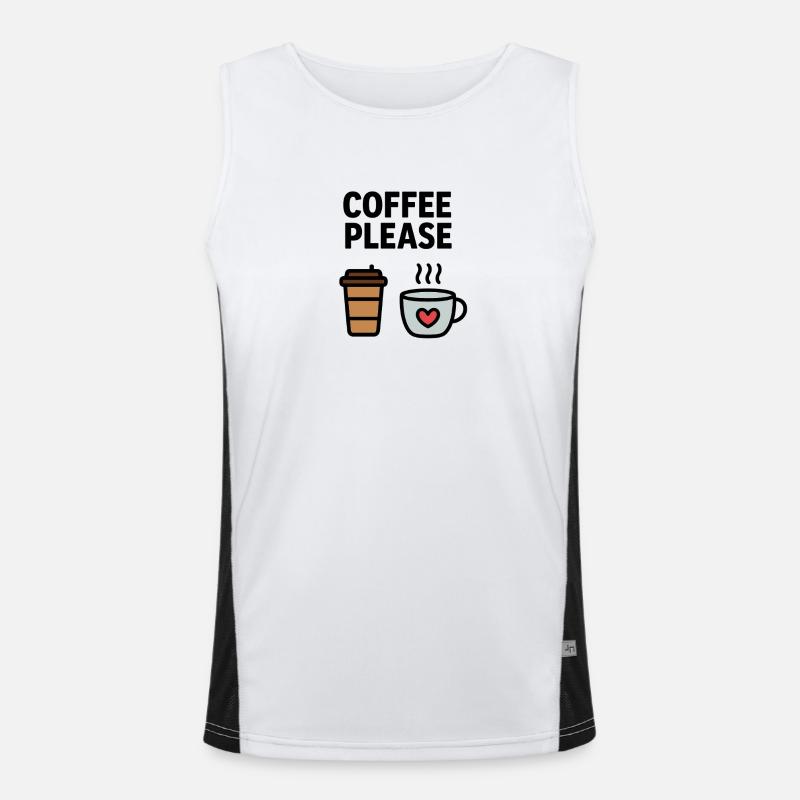 Becher & Herz Kaffee Icon Funktionelles Kontrast-Tank Top für Männer 