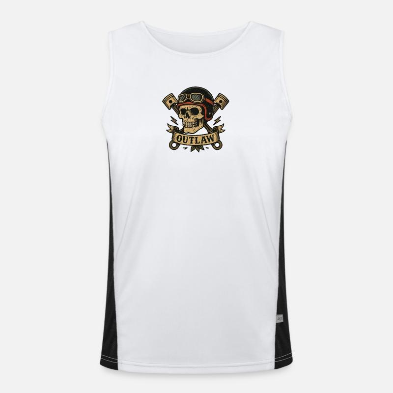 Conception de la moto Outlaw Skull Débardeur respirant contrasté Homme 