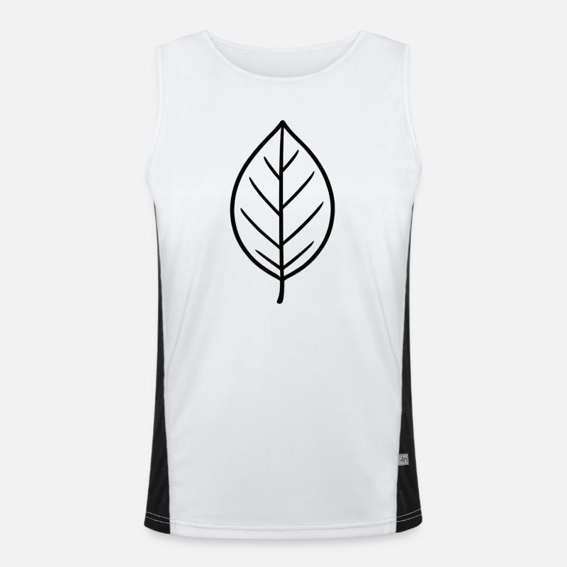 Black leaf line design Men's Functional Contrast Tank Top 
