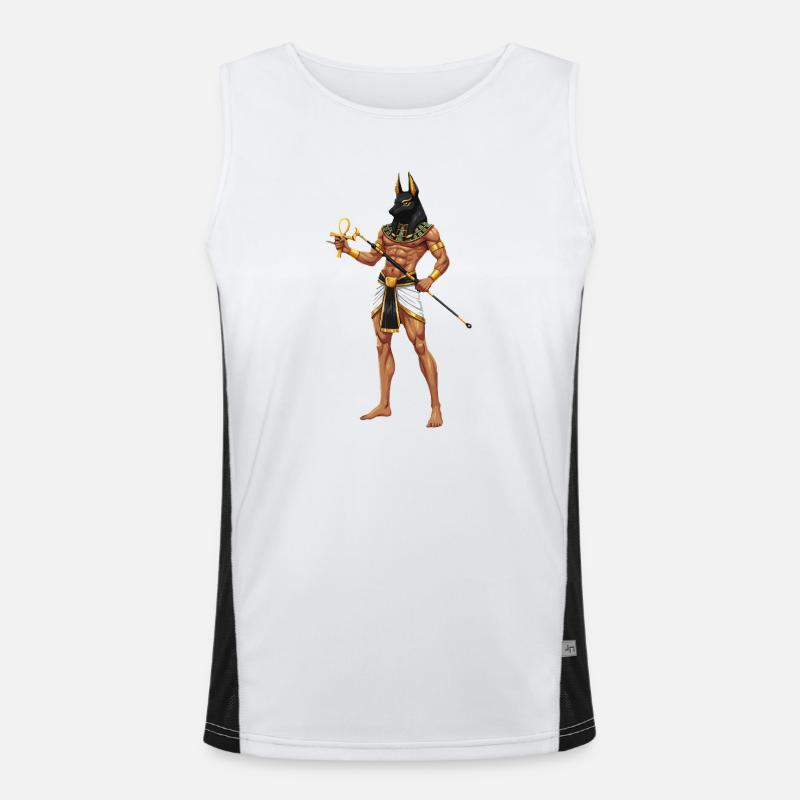 Anubis-Krieger mit Ankh-Cosplay Funktionelles Kontrast-Tank Top für Männer 