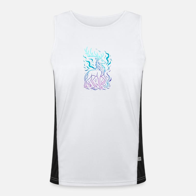 Neon Dragon's Line in Gradient - Men's Functional Contrast Tank Top  - white/black