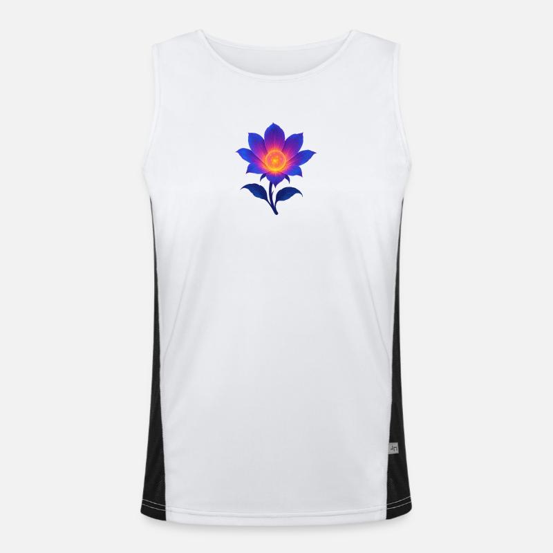 Neon-Nacht-Lotus Funktionelles Kontrast-Tank Top für Männer 