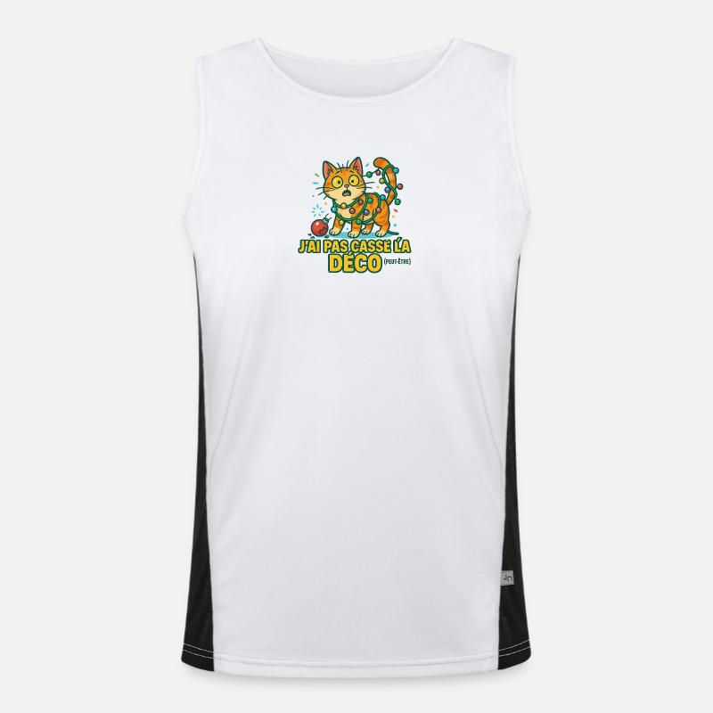 Chat Noël Déco Décalé Débardeur respirant contrasté Homme 