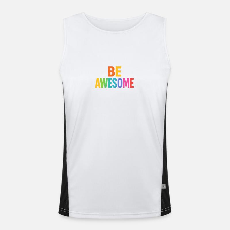 Be Awesome Regenbogen Boost Funktionelles Kontrast-Tank Top für Männer 