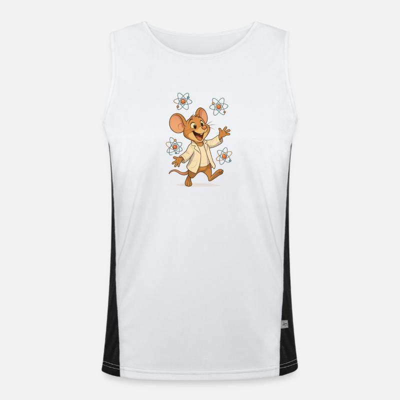 Atomic Scientist Mouse Men's Functional Contrast Tank Top 
