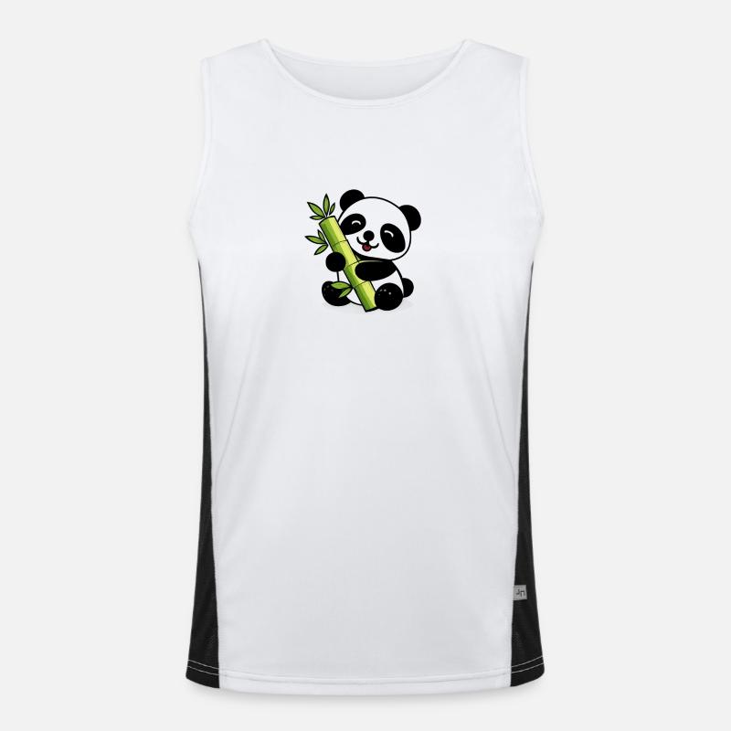 Panda-Bambus-Weichkalk Funktionelles Kontrast-Tank Top für Männer 