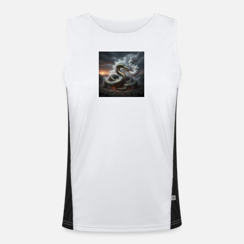 Snake in the lava field Men's Functional Contrast Tank Top 