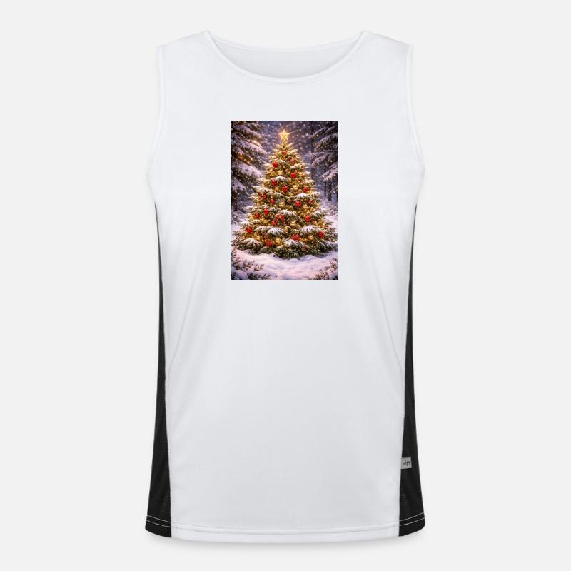 Winter Magic Tree Decoration Men's Functional Contrast Tank Top 