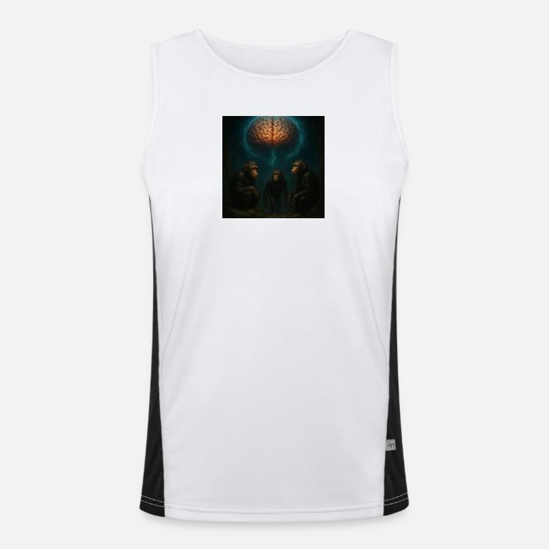 Brainlight : Trois singes dans un rêve Débardeur respirant contrasté Homme 