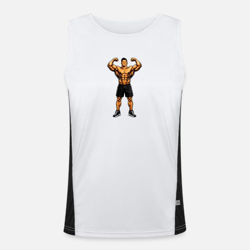 built different - Men's Functional Contrast Tank Top  - white/black