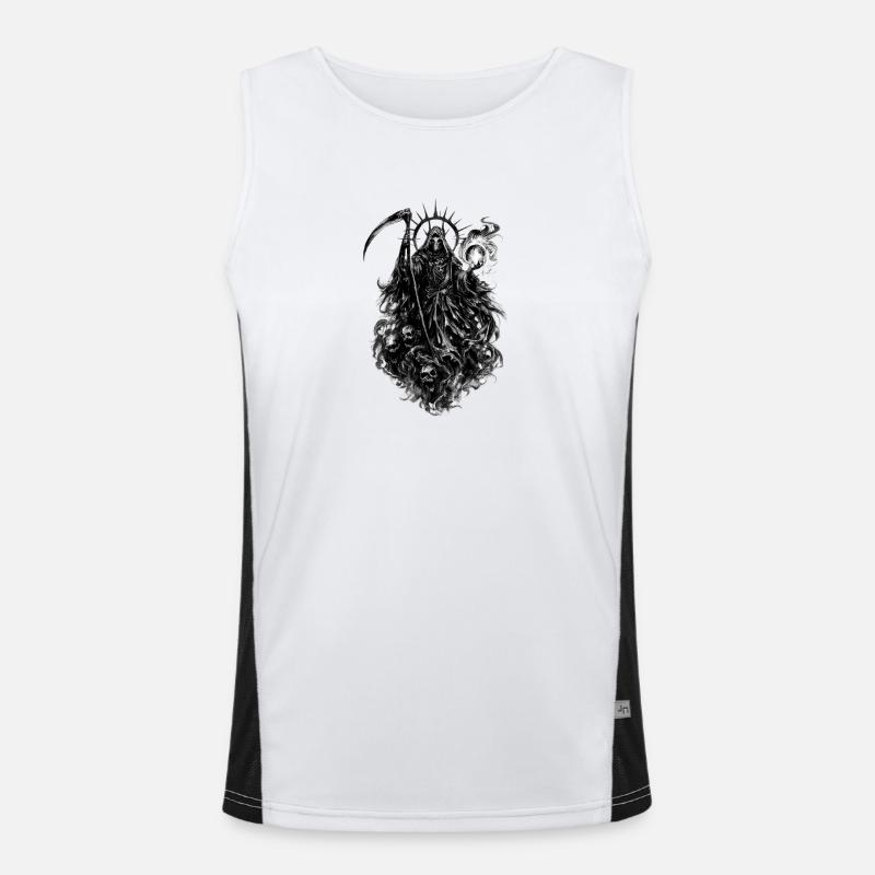 Schatten-Todesbote Gothic Funktionelles Kontrast-Tank Top für Männer 