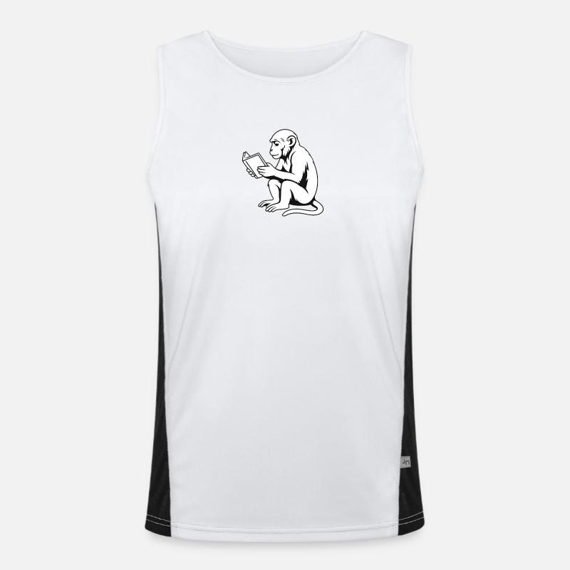 Monkey Minded - Men's Functional Contrast Tank Top  - white/black