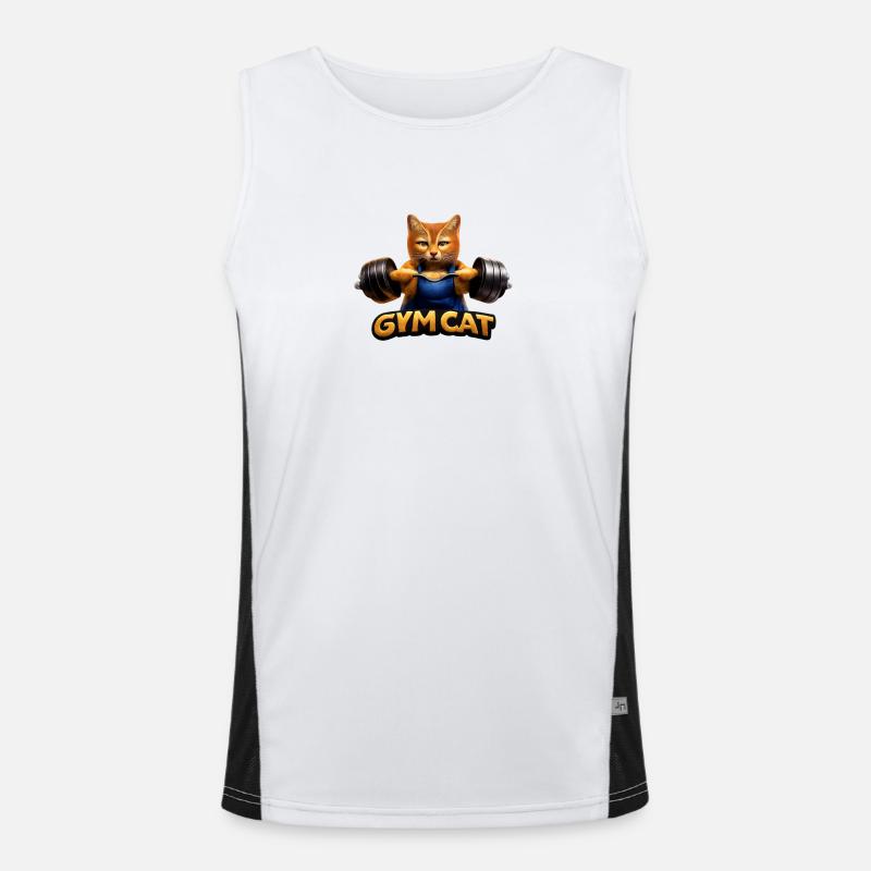 GymCat: Krafttraining mit Katze Funktionelles Kontrast-Tank Top für Männer 