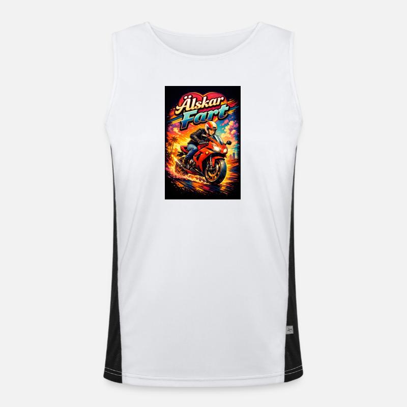 Liebe Geschwindigkeit Funktionelles Kontrast-Tank Top für Männer 