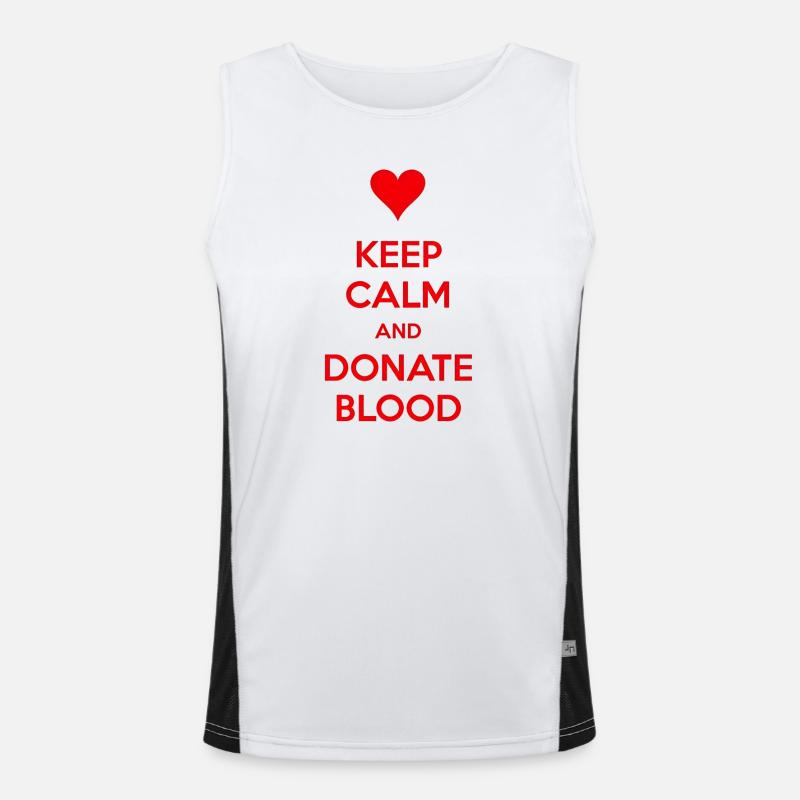 Keep Calm and Donate Blood Men's Functional Contrast Tank Top 