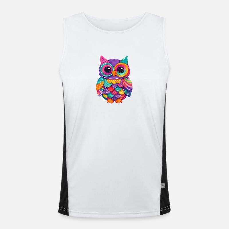 Patchwork Owl Magic Men's Functional Contrast Tank Top 