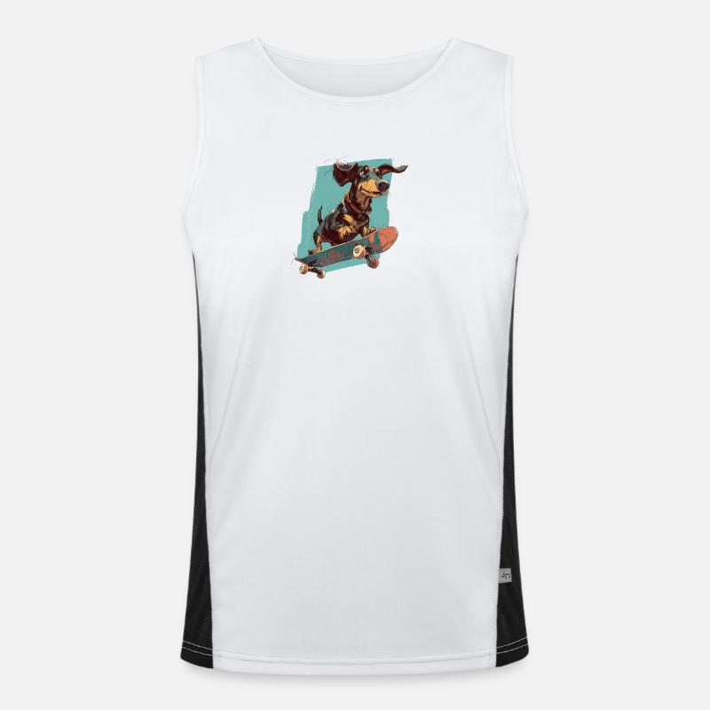 Skateboard-Dackel Funktionelles Kontrast-Tank Top für Männer 