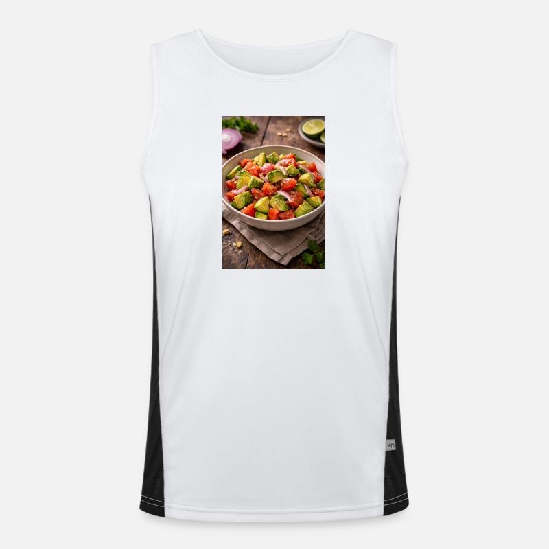 Avocado-Tomaten Salat  Funktionelles Kontrast-Tank Top für Männer 