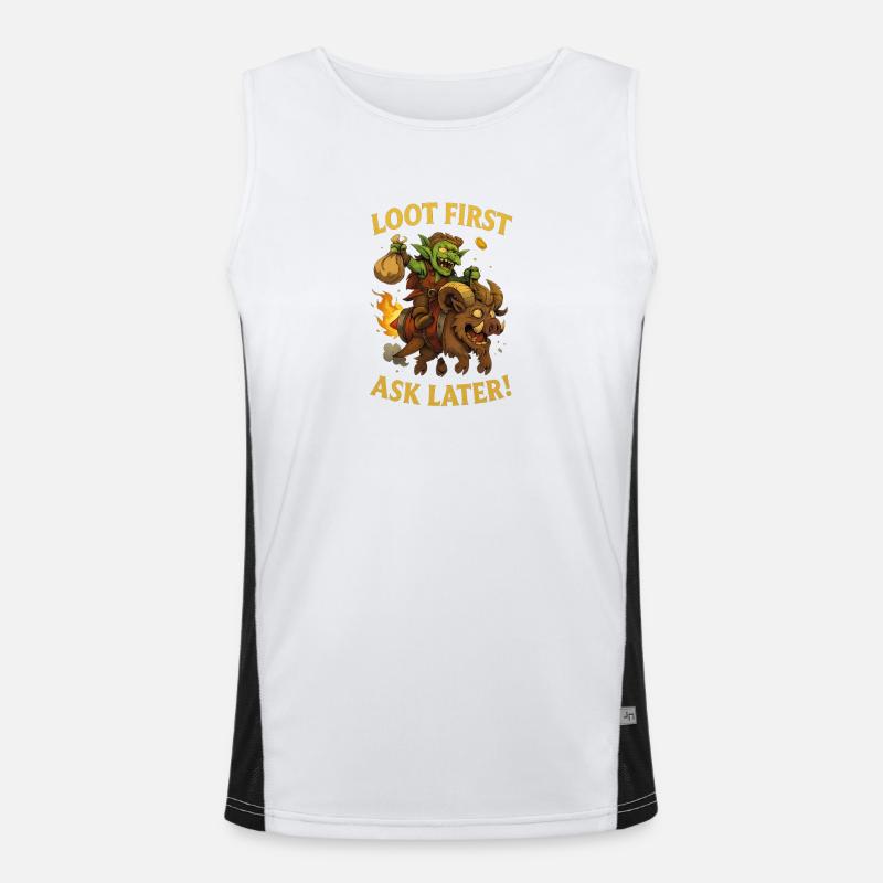 Loot First, Ask Later Men's Functional Contrast Tank Top 