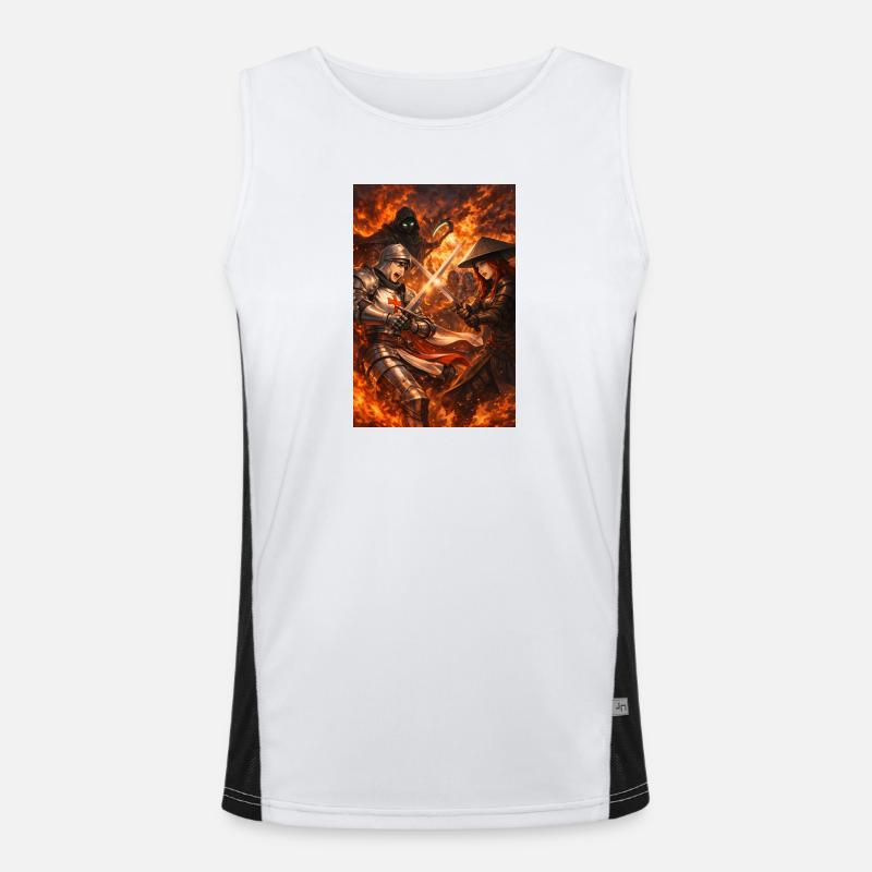 Ritterduell im Feuersturm Funktionelles Kontrast-Tank Top für Männer 