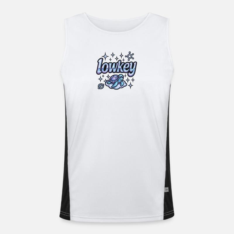 Lowkey turtle on cloud - Men's Functional Contrast Tank Top  - white/black