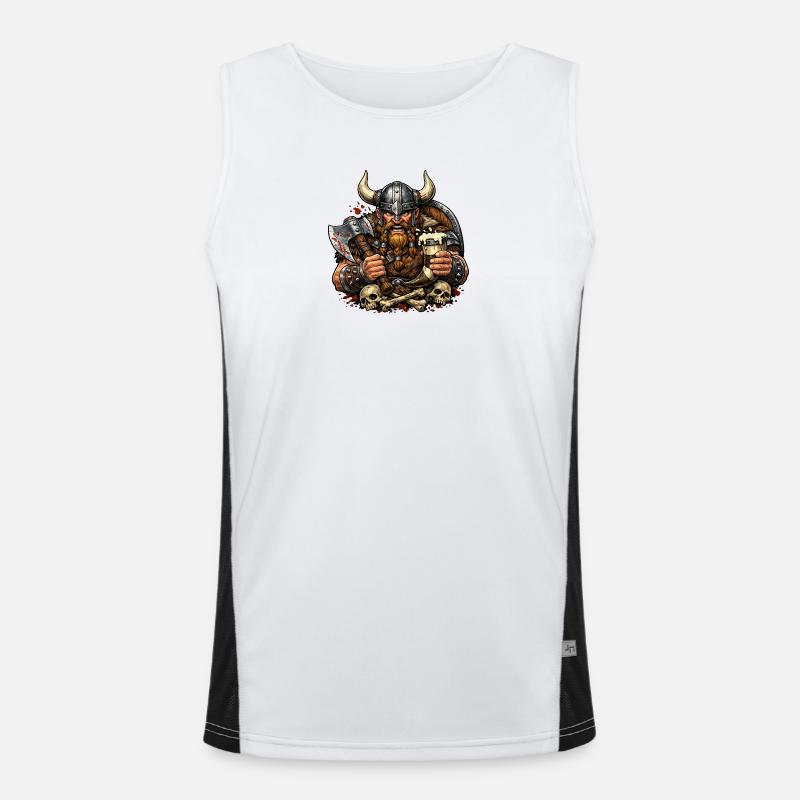 Wikinger Kämpfer mit Bierkrug Funktionelles Kontrast-Tank Top für Männer 
