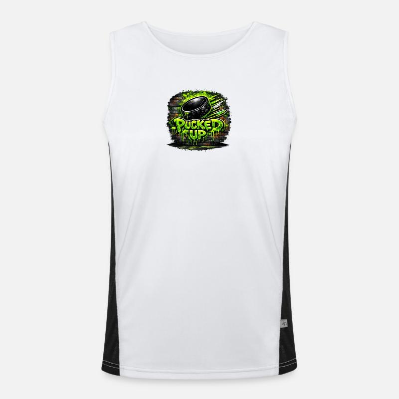 Pucked Up Graffiti Neon Men's Functional Contrast Tank Top 