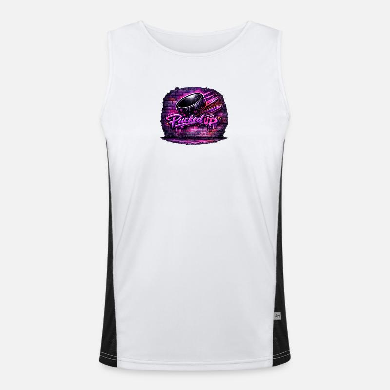 Picked Up Neon Graffiti Men's Functional Contrast Tank Top 