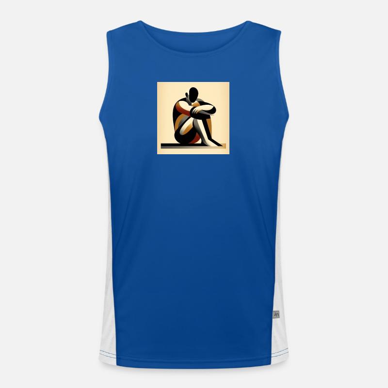 Sitzender Mann  Funktionelles Kontrast-Tank Top für Männer 