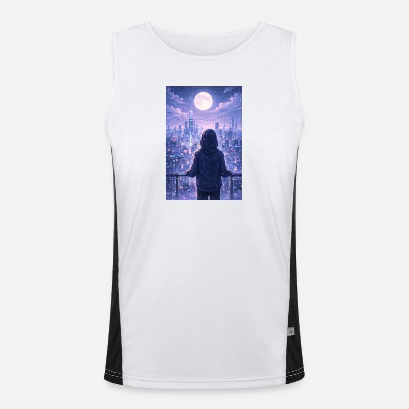 Night Skyline Neon-Hoodie Funktionelles Kontrast-Tank Top für Männer 