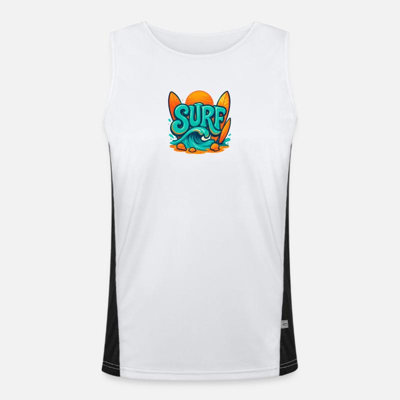 Art des mots Sunset Surf Débardeur respirant contrasté Homme 