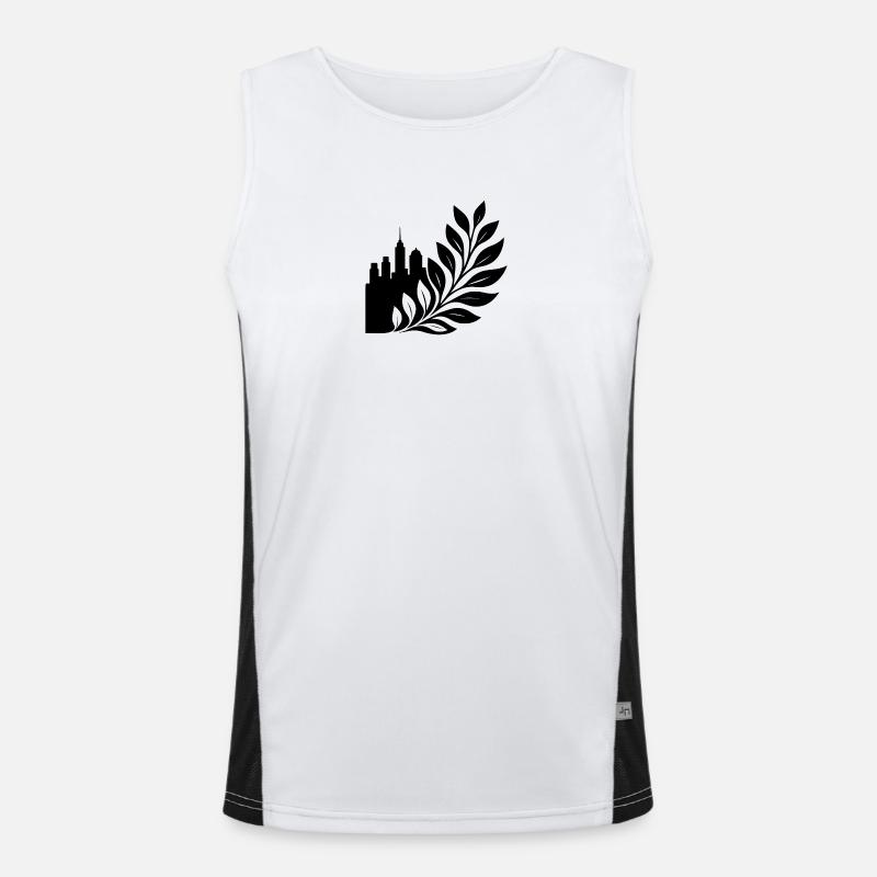 Stadtwald Skyline Blattdesign Funktionelles Kontrast-Tank Top für Männer 