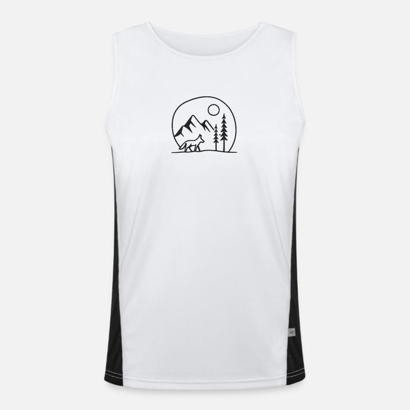 Forest Wolf Moonscape Fans Gift Card Friends Men's Functional Contrast Tank Top 