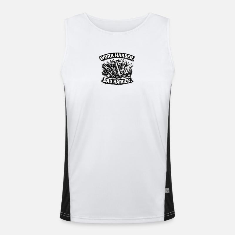 Father work: More commitment - Men's Functional Contrast Tank Top  - white/black