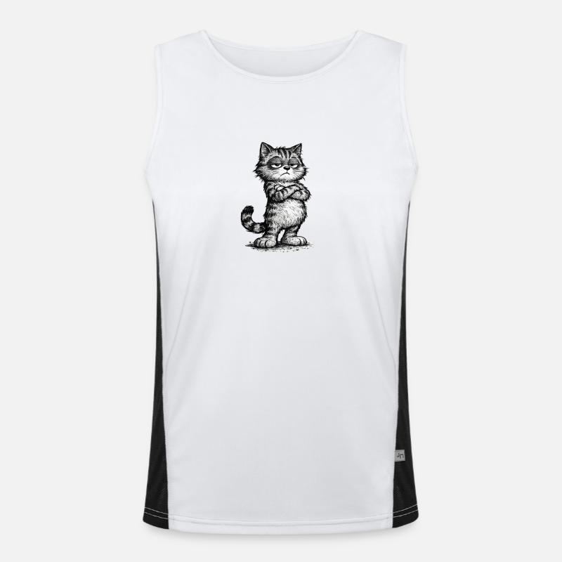 Grumpy Katze – Chef Vibes (Sketch Attitude) Débardeur respirant contrasté Homme 