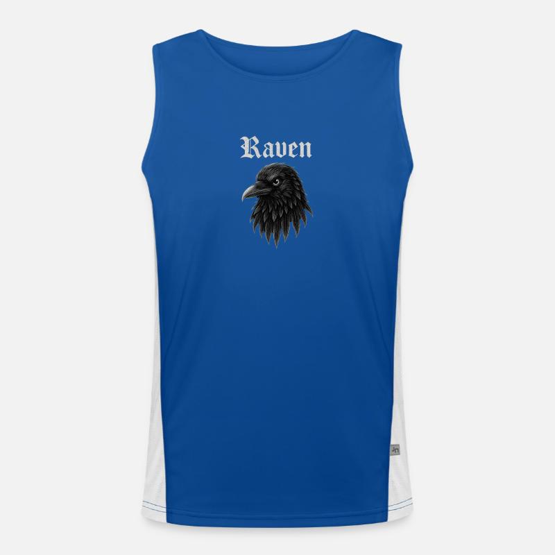Raven Gothic Head Illustration Gift Idea Style Men's Functional Contrast Tank Top 