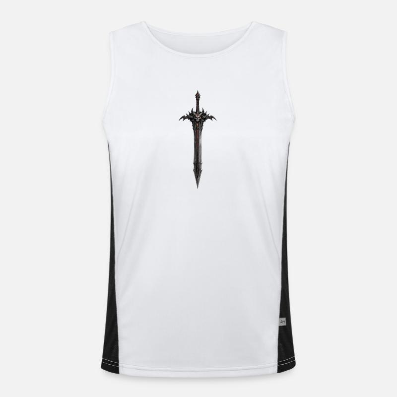 Dreadblade Skull Sword - Men's Functional Contrast Tank Top  - white/black