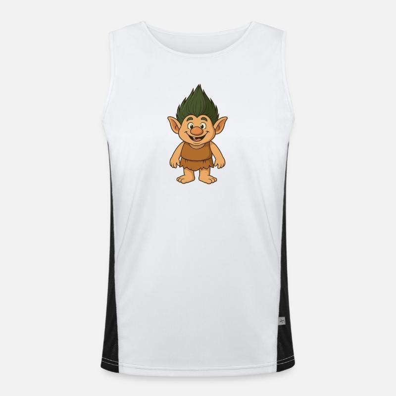 Fröhlicher Waldtroll Cartoon Funktionelles Kontrast-Tank Top für Männer 