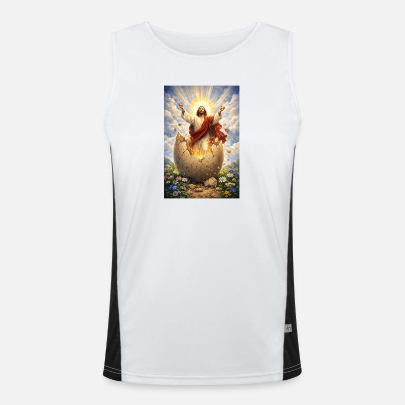 Resurrection from broken eggs - Men's Functional Contrast Tank Top  - white/black