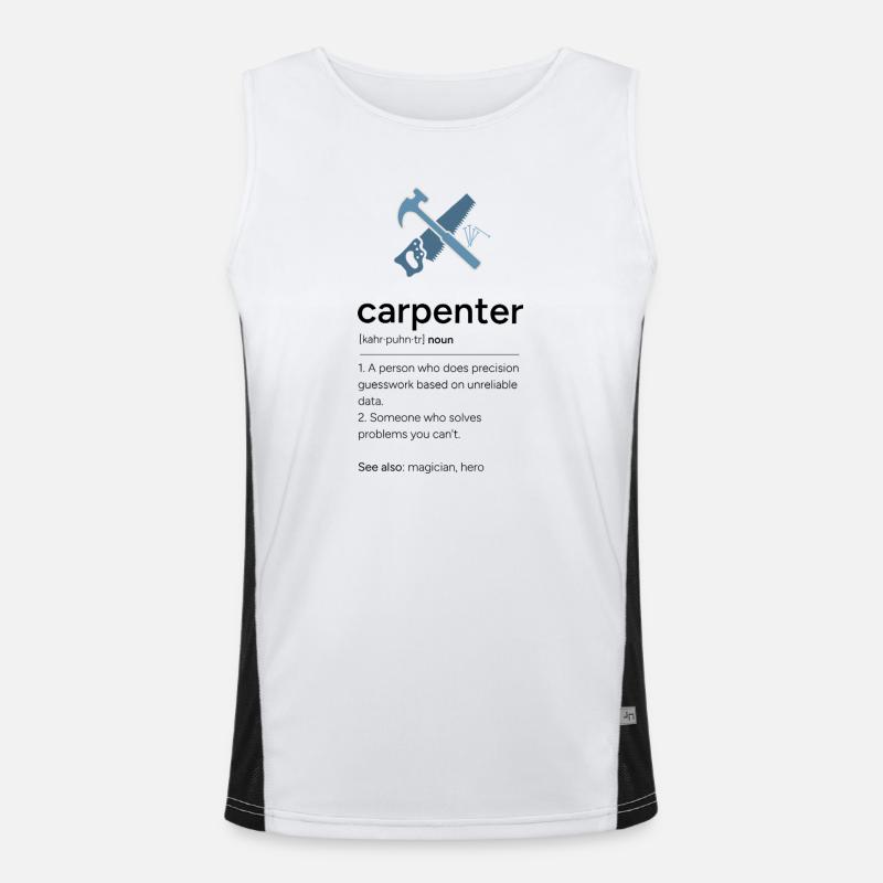Carpenter Definition with Tools Men's Functional Contrast Tank Top 