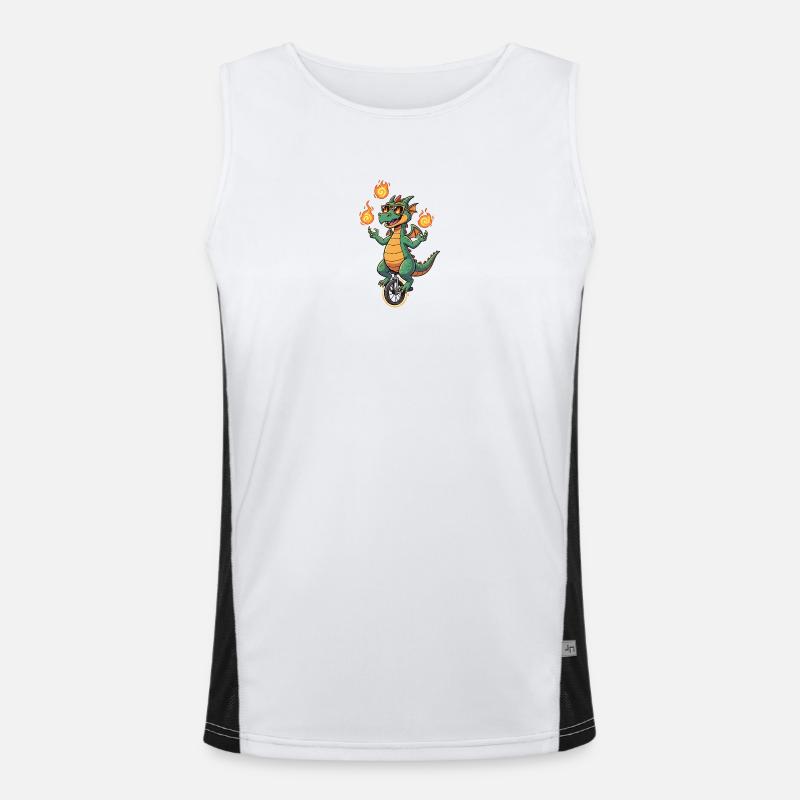 Feuerbläser auf Einrad Funktionelles Kontrast-Tank Top für Männer 