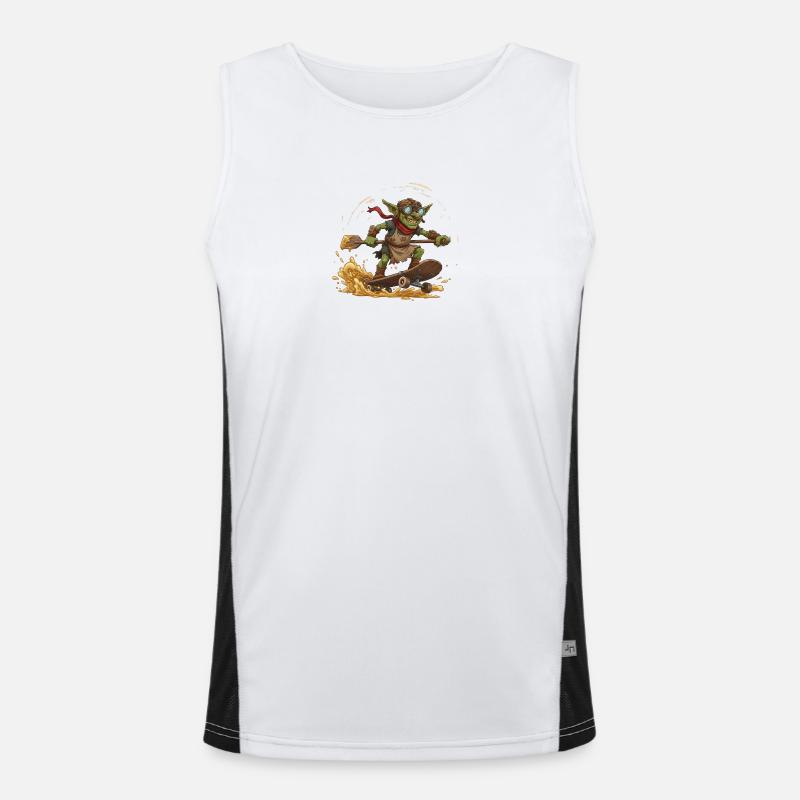 Goblin on skateboard Men's Functional Contrast Tank Top 