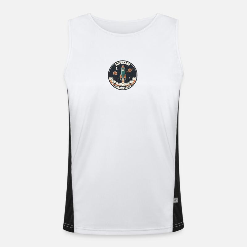 Rocket Journey to the Starry Sky Patch Men's Functional Contrast Tank Top 