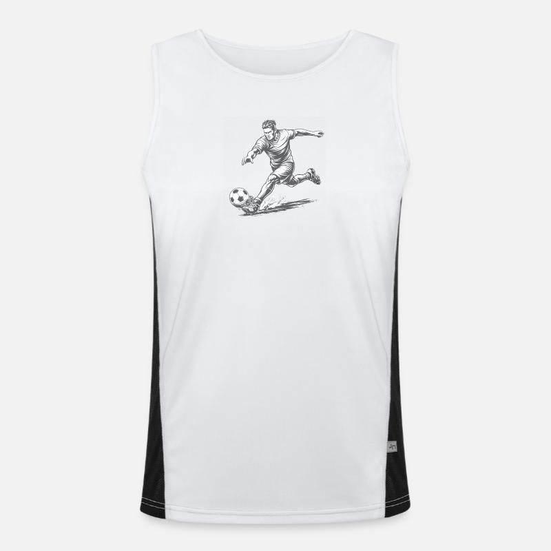 Dynamic footballer in comic style - Men's Functional Contrast Tank Top - white/black