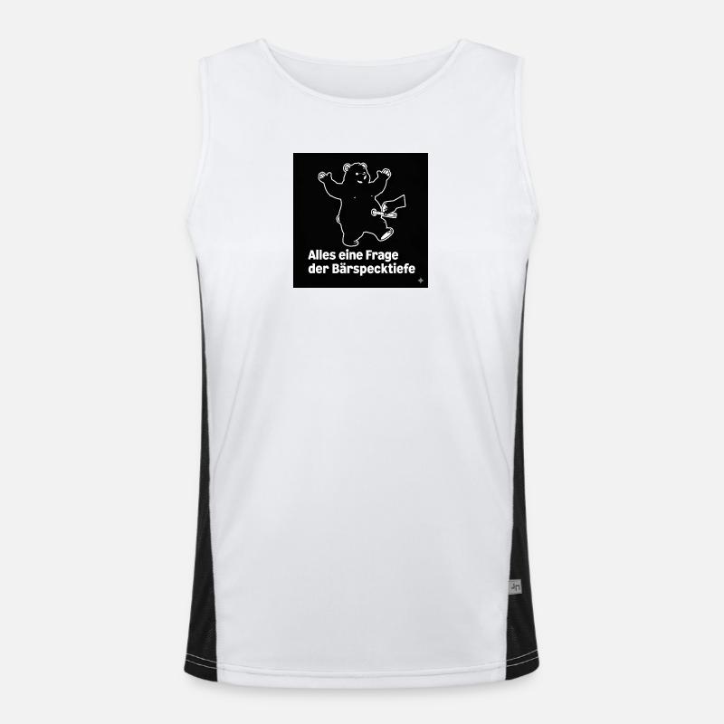 Bear Fat Depth Black - Men's Functional Contrast Tank Top  - white/black