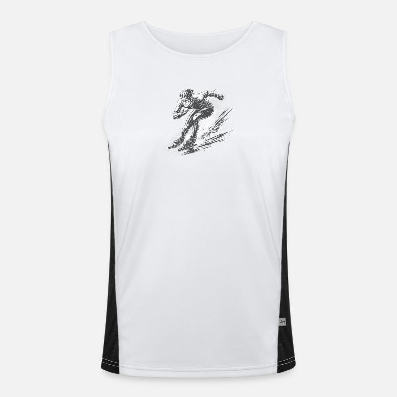 Hurtigløbere i fuld dynamik - Funktionel kontrast tanktop til herrer  - hvid/sort