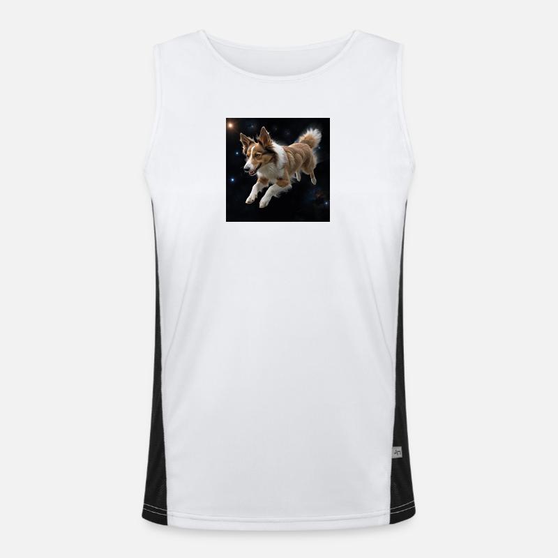 Border collie Funktionelles Kontrast-Tank Top für Männer 