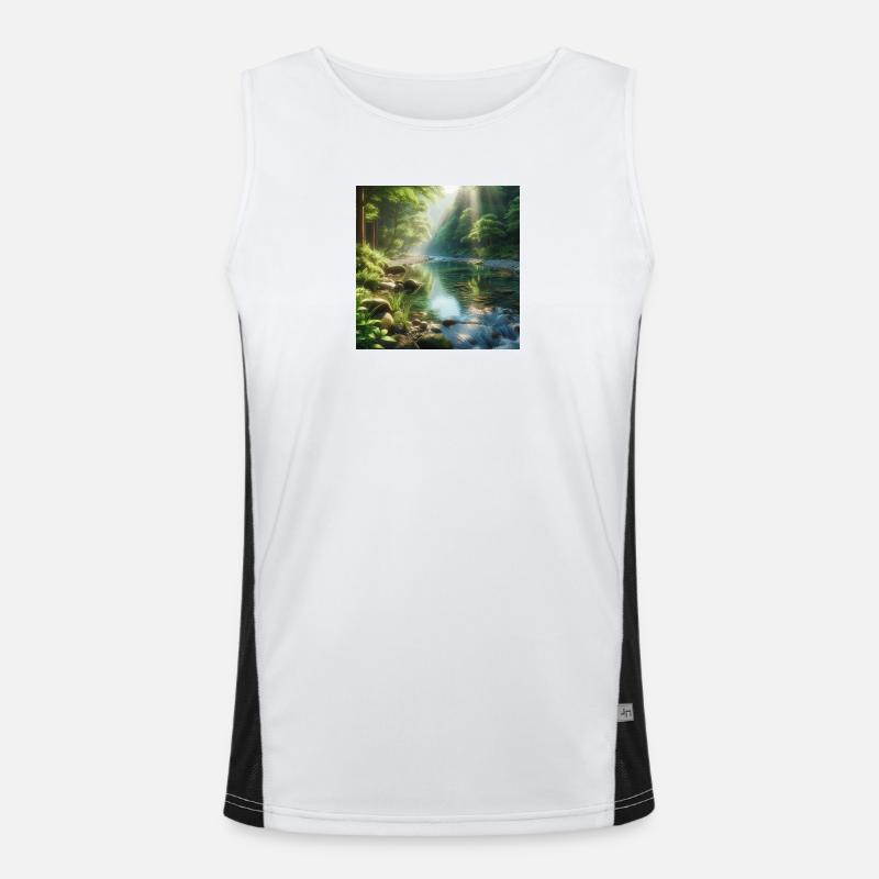 Quiet Skogsbäck - Men's Functional Contrast Tank Top  - white/black