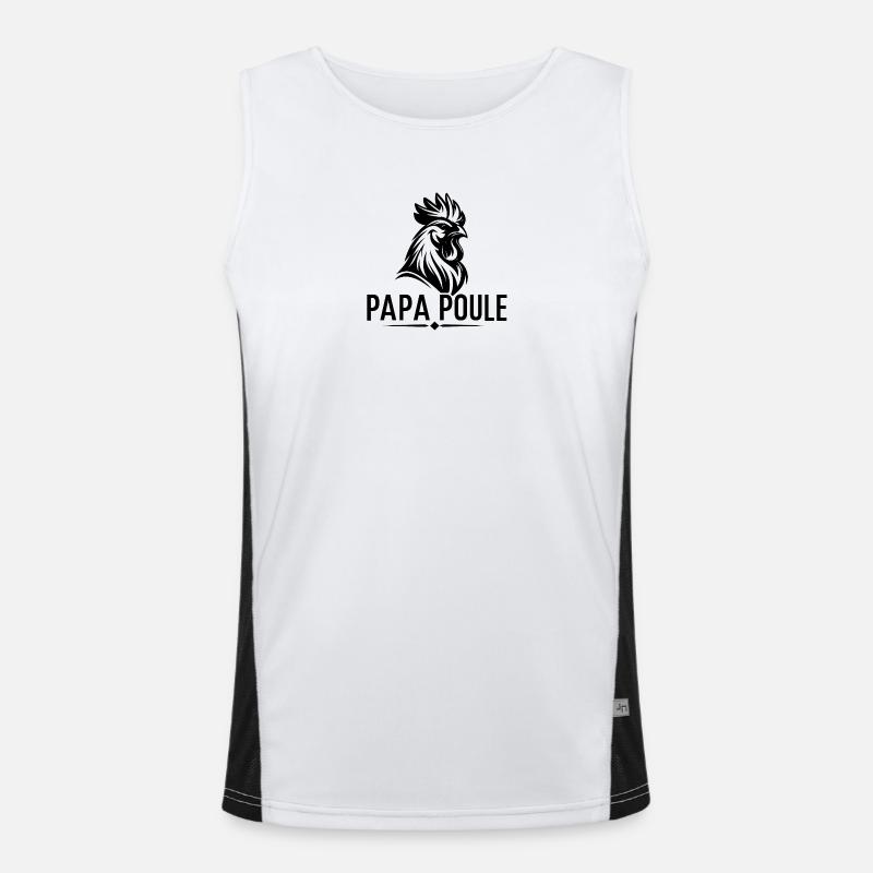 Daddy Hen – Protective Daddy - Men's Functional Contrast Tank Top  - white/black