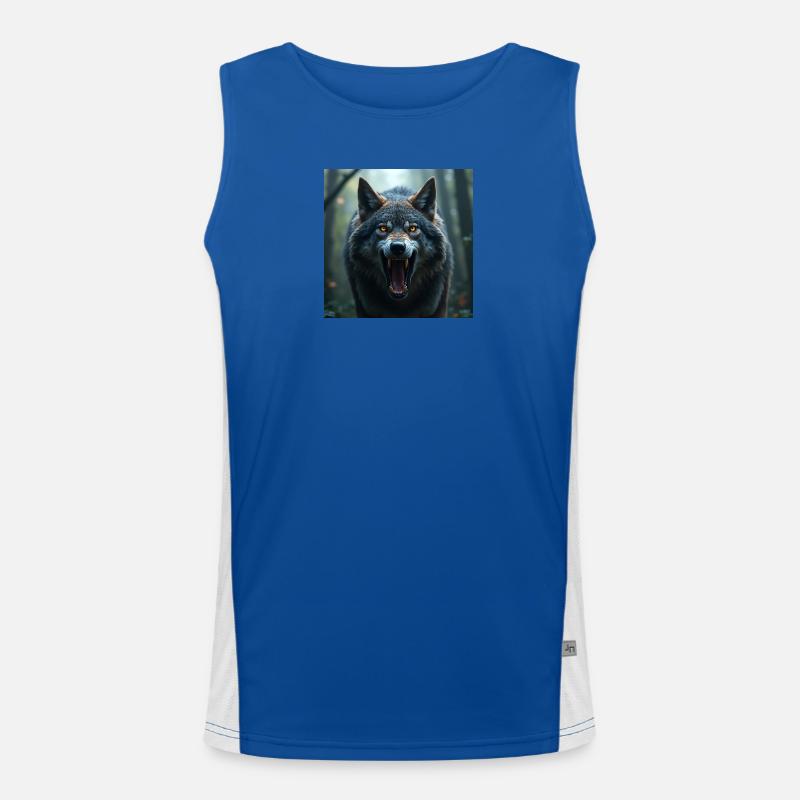 Aggressiver Wolf Funktionelles Kontrast-Tank Top für Männer 